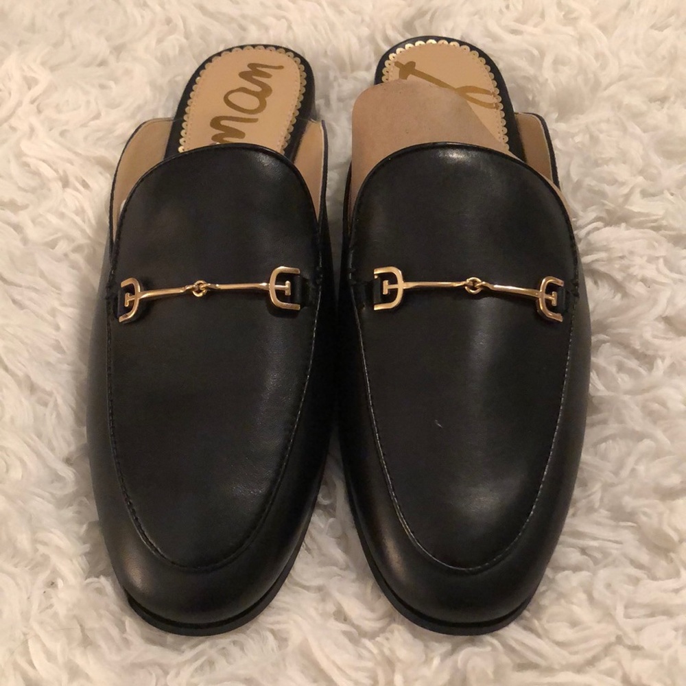 NWOT Sam Edelman Linnie Black Leather slide loafer. Never worn.